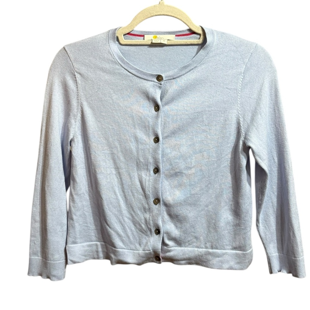 Pale Blue Boden Button-Up Cardigan Super Soft Effortless Style Euro Girl Sz XS‎
